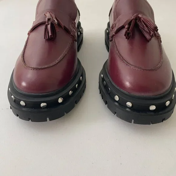 New Free People Teagan Tassel Loafers Shoes Lug Sole Platform - Picture 3 of 11